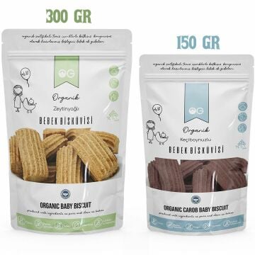 Organik Keçiboynuzlu ve Zeytinyağlı Bebek Bisküvi Seti +6 Ay