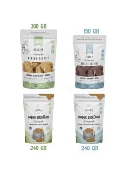 4'lü Organik Keçiboynuzlu Ve Zeytinyağlı Bebek Bisküvisi Ve Bisküvi Tozu Seti