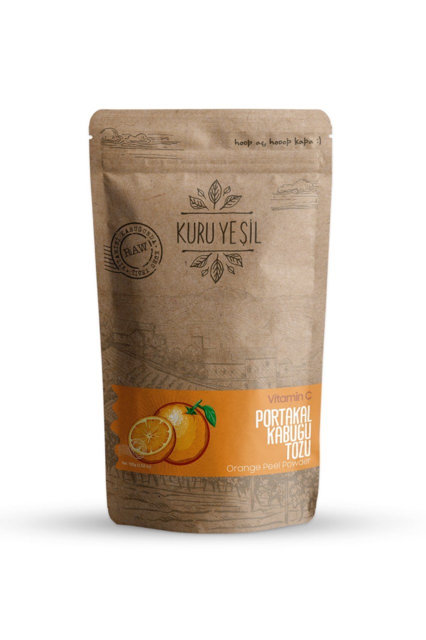 Kuru Yeşil Portakal Kabuğu Tozu 100 Gr