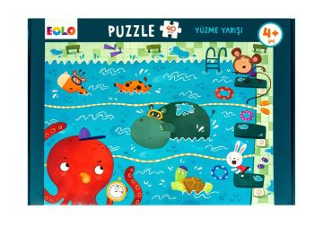 40 Parça Yer Puzzle - Yüzme Yarışı