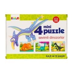 Mini Puzzle - Sevimli Dinozorlar