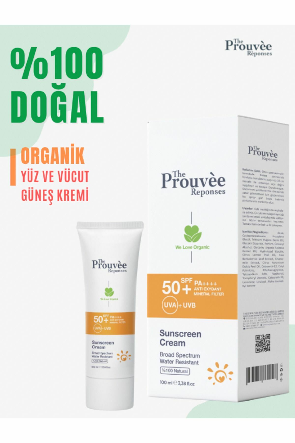 The Prouvee Reponses 50 Spf Güneş Koruyucu Krem 100 ML