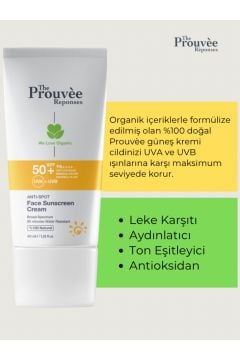 The Prouvee Reponses 50 Spf Leke Karşıtı Yüz Güneş Kremi 40 ML