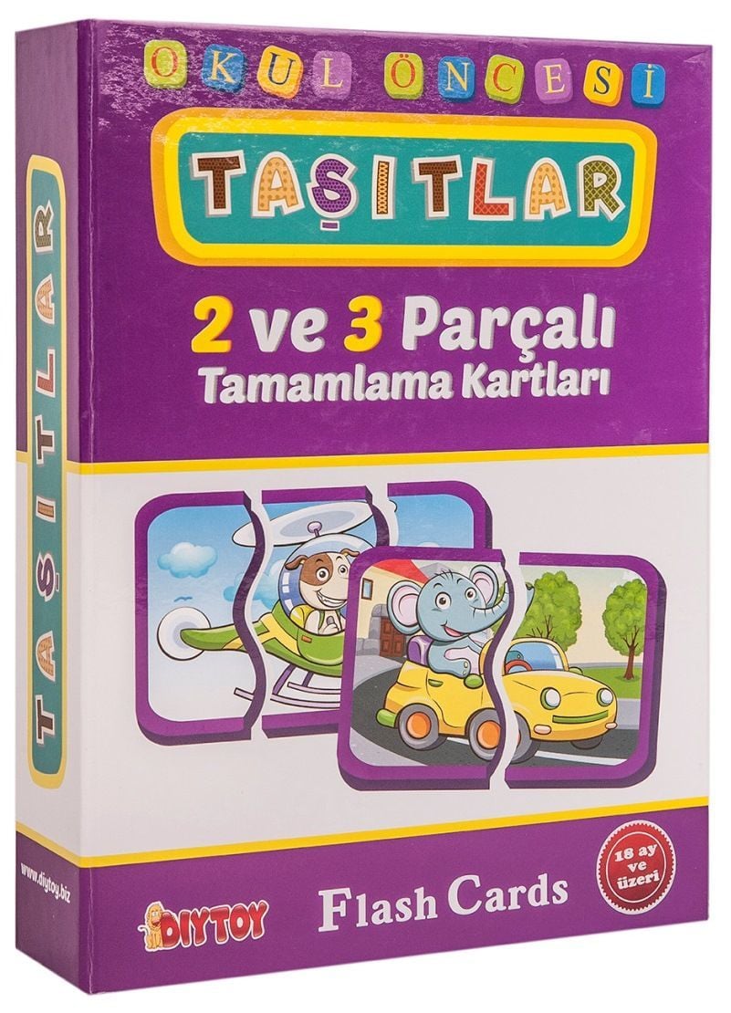 Flash Card Taşıtlar 2 ve 3 Parçalı Tamamlama Kartları (40 Parça)