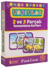 Flash Card Taşıtlar 2 ve 3 Parçalı Tamamlama Kartları (40 Parça)