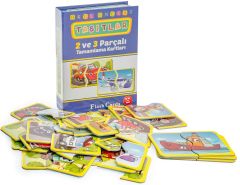 Flash Card Taşıtlar 2 ve 3 Parçalı Tamamlama Kartları (40 Parça)
