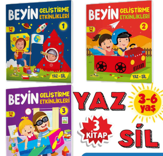 3-6 Yaş Mucit Karınca Beyin Geliştirme Etkinlikleri YAZ-SİL Kitaplar