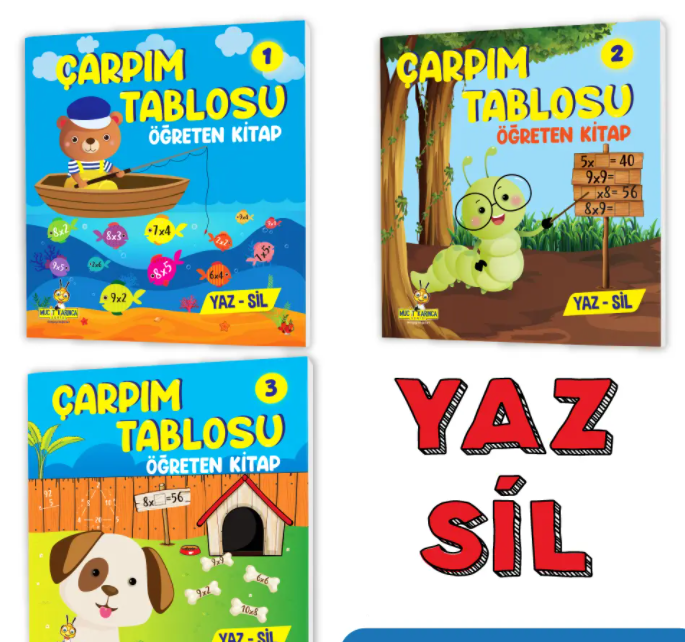 Mucit Karınca Çarpım Tablosu Öğreten Kitap Serisi (YAZ-SİL)