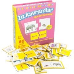 Eğlenceli Zıt Kavramlar 60 Parça Çift Taraflı Puzzle