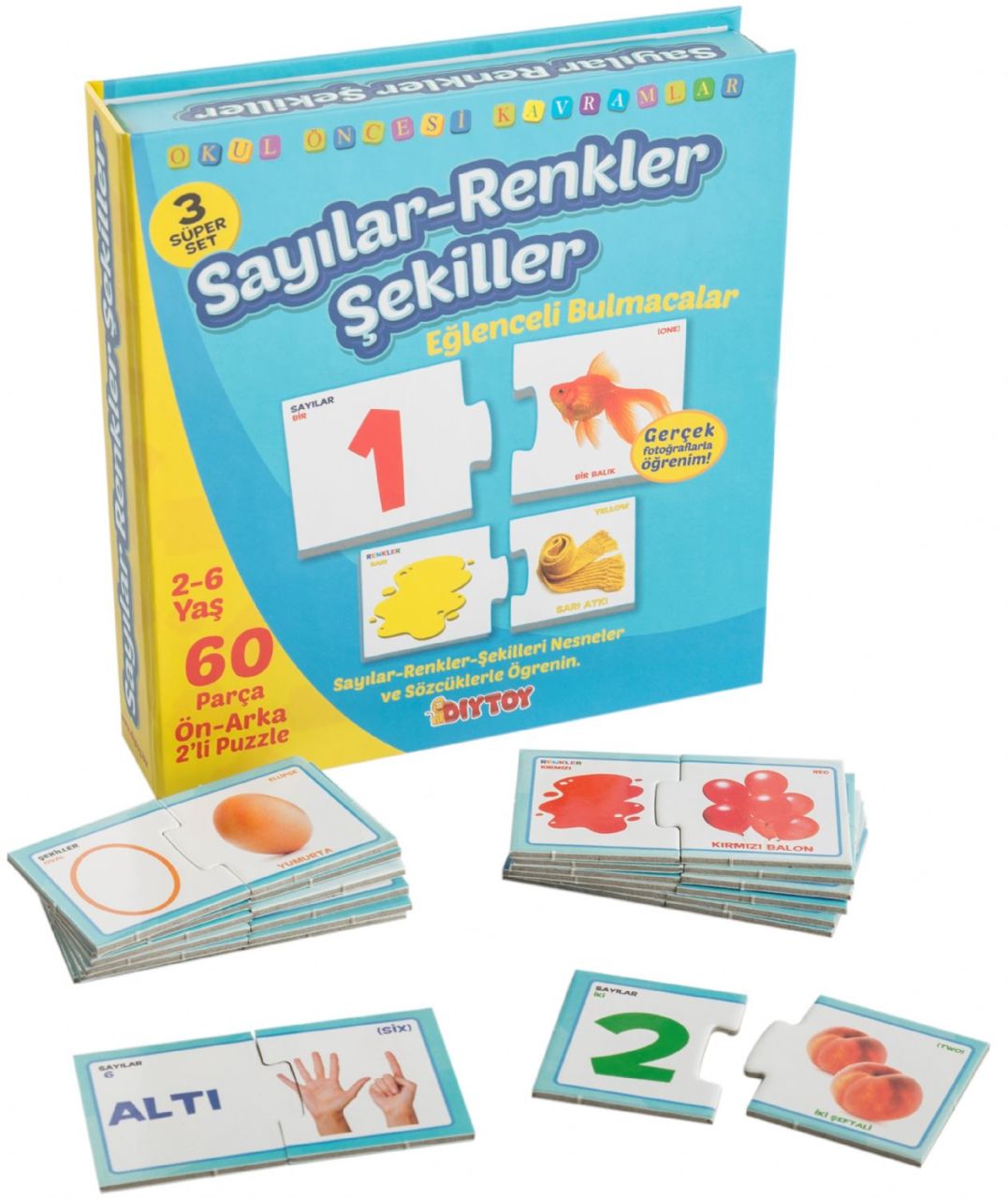 Eğlenceli Sayılar Renkler Şekiller Çocuk Puzzle