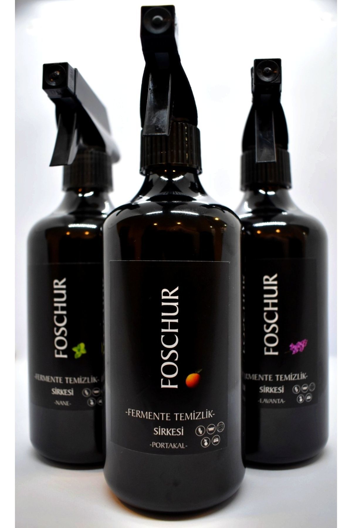 FOSCHUR Fermente Temizlik Sirkesi Lavanta-Portakal-Nane Kokuları