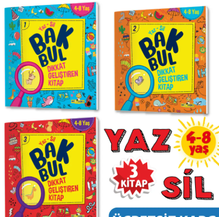4-8 Yaş Mucit Karınca Bak Bul Dikkat Geliştiren Kitap Serisi YAZ-SİL