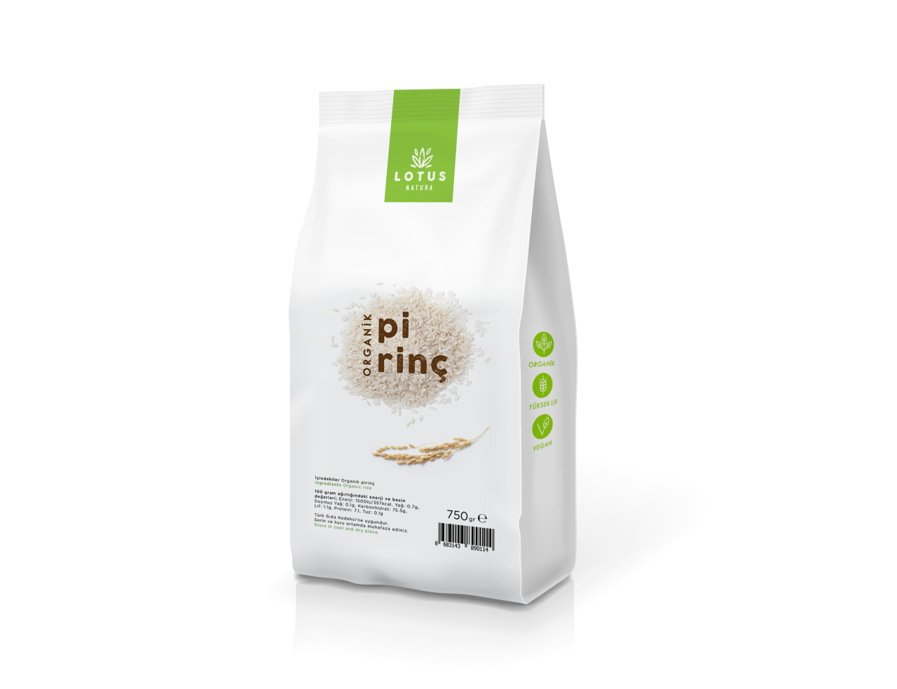 Lotus Natura Organik beyaz pirinç  750gr