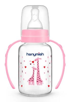 HANYMISH KULPLU CAM BİBERON 125 ML PEMBE