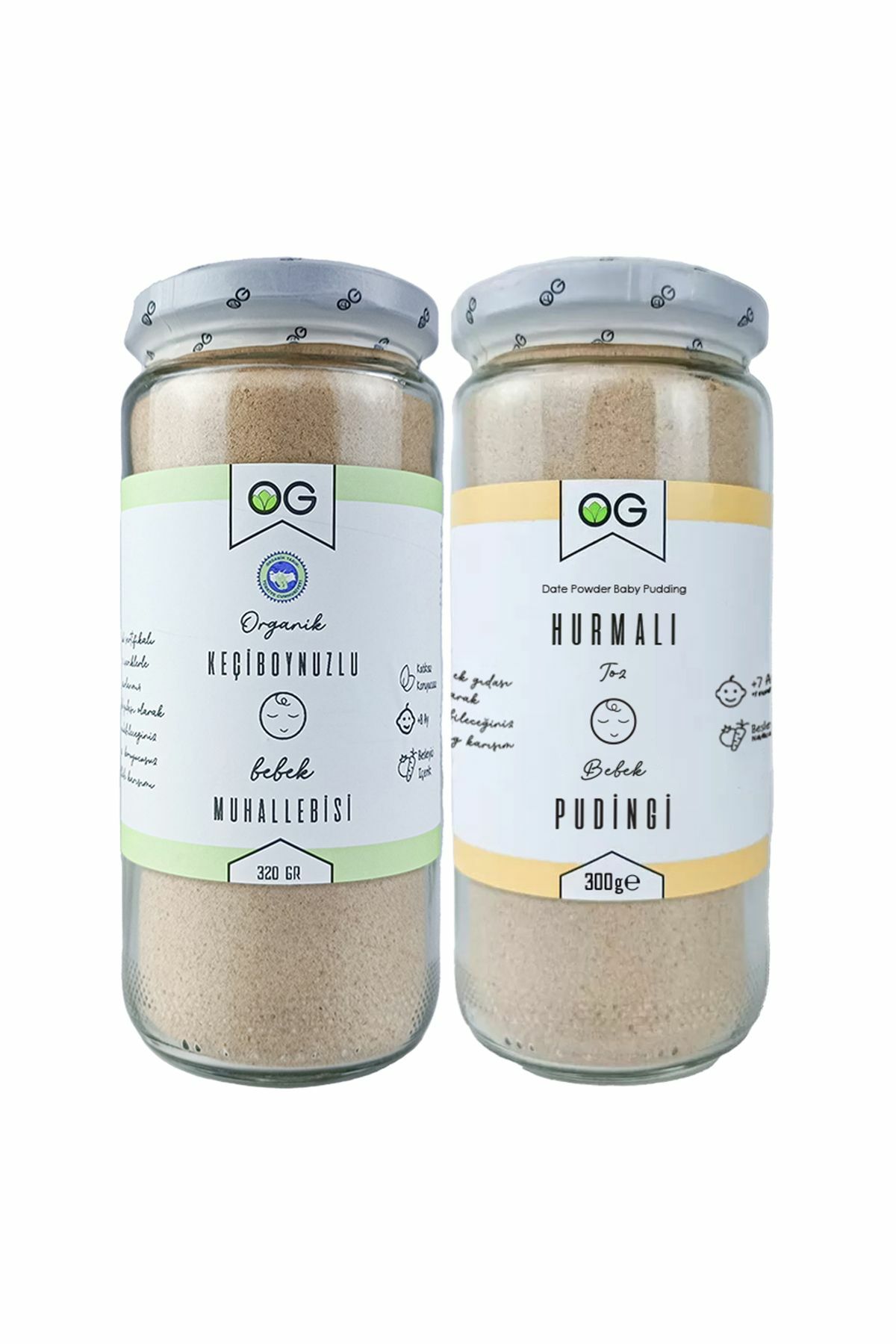 OG Natural Organik Keçiboynuzlu Bebek Muhallebisi Ve Hurmalı Bebek Pudingi Seti