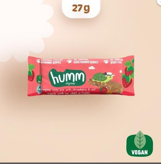 HUMM ORGANİK ÇİLEKLİ FINDIKLI YULAF BAR 27 G
