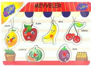 Ahşap Tutmalı Puzzle-Meyveler