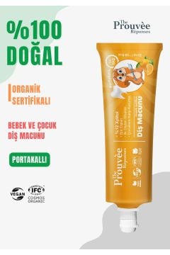 %100 Doğal Organik Bebek ve Çocuk Portakallı Diş Macunu 35 ml (Florürsüz)