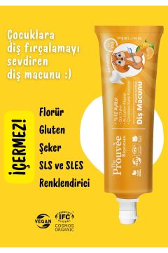 %100 Doğal Organik Bebek ve Çocuk Portakallı Diş Macunu 35 ml (Florürsüz)