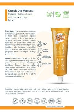 %100 Doğal Organik Bebek ve Çocuk Portakallı Diş Macunu 35 ml (Florürsüz)