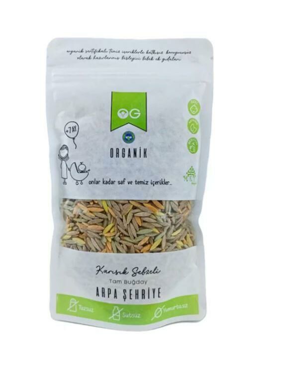 OG ORGANİK KARIŞIK SEBZELİ TAM BUĞDAY ARPA ŞEHRİYE 250 GR