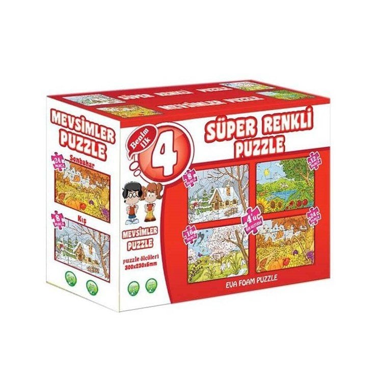Süper Renkli Puzzle-Mevsimler