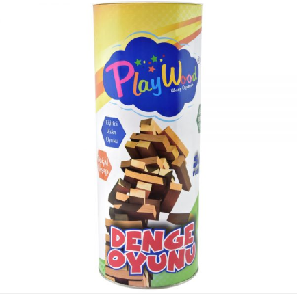 Playwood Silindir Kutuda Ahşap Denge Oyunu