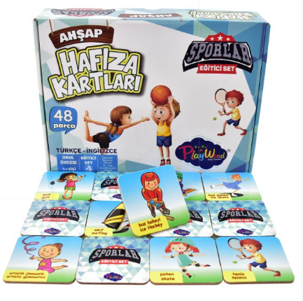 Eğitici Ahşap Hafıza Kartları Sporlar