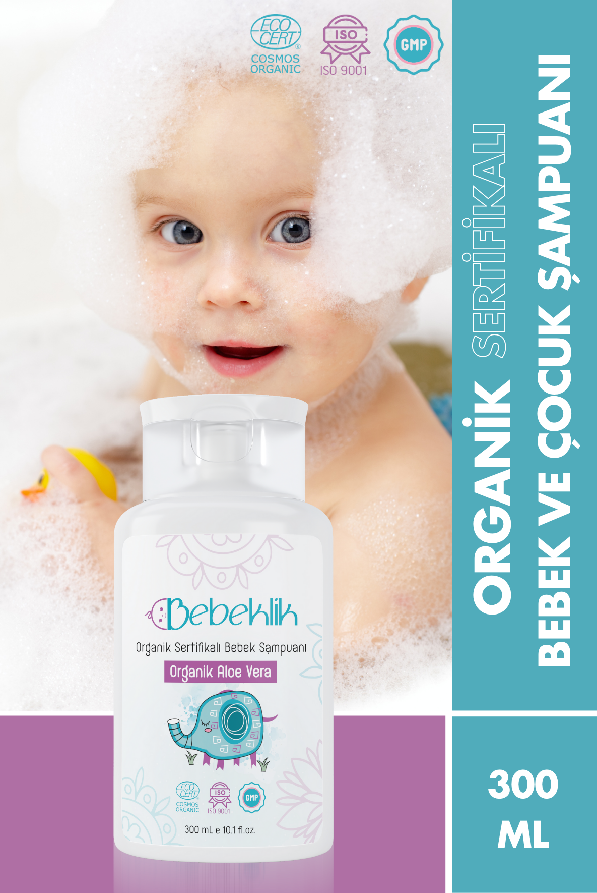 Organik Sertifikalı Aloe Vera Bebek ve Çocuk Şampuanı 300 ml