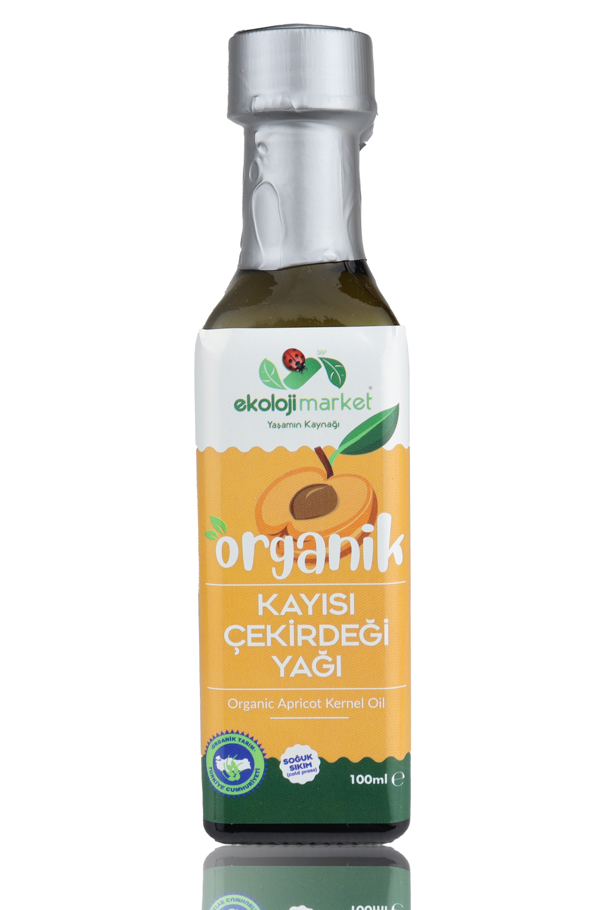 Ekoloji Market Organik Kayısı Çekirdeği Yağı-Soğuk Sıkım 100 Ml