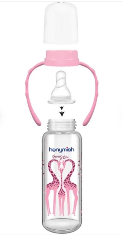 HANYMISH KULPLU CAM BİBERON PEMBE