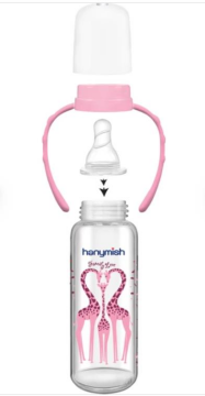 HANYMISH KULPLU CAM BİBERON PEMBE