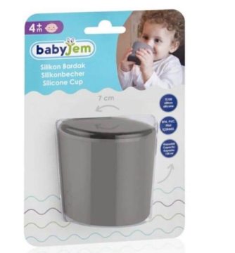 BABYJEM SİLİKON BARDAK GRİ