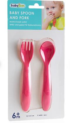 BABYJEM MAMA KAŞIK ÇATAL TAKIMI (PEMBE)
