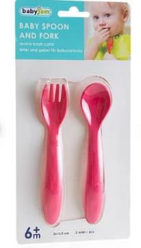 BABYJEM MAMA KAŞIK ÇATAL TAKIMI (PEMBE)