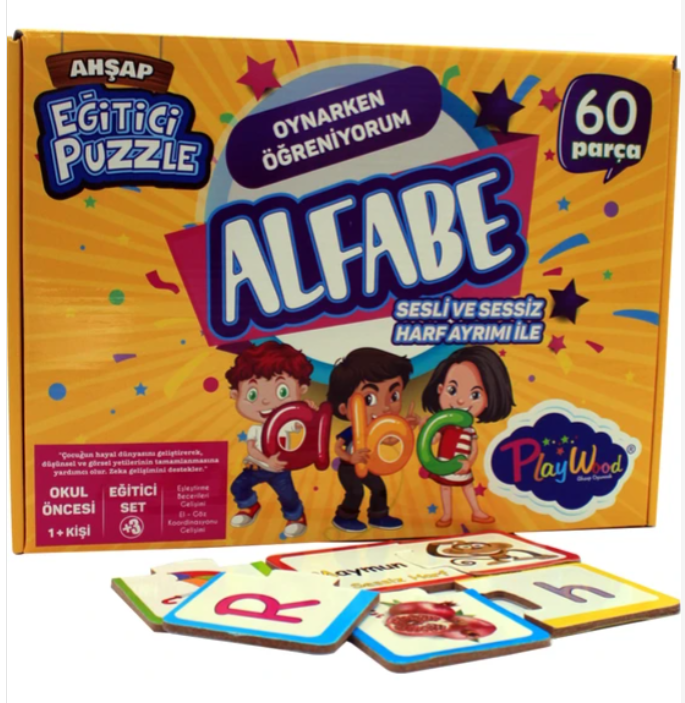 Ahşap Eğitici Puzzle / Alfabe