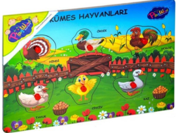 Ahşap Tutmalı Kümes Hayvanları Puzzle