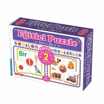 Eğitici Çark Puzzle - Sayılar Ve Meslekler