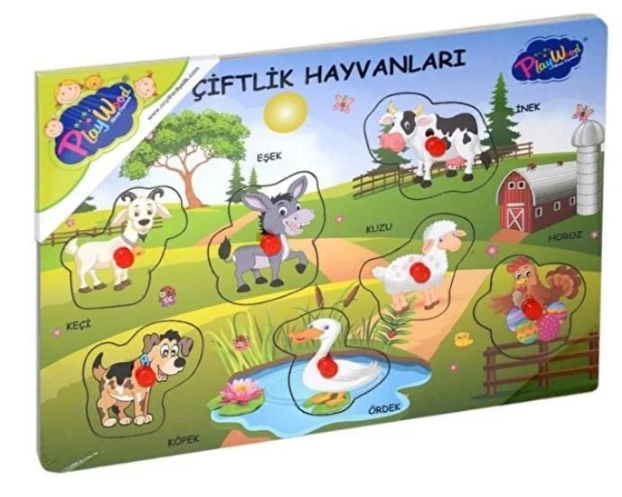 Ahşap Tutmalı Çiftlik Hayvanları Puzzle 2