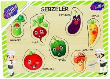 Ahşap Tutmalı Puzzle Sebzeler 2