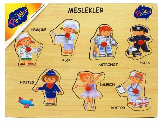 Ahşap Tutmalı Meslekler Puzzle 3