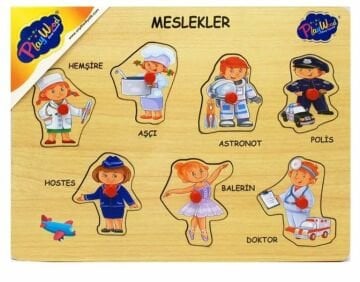 Ahşap Tutmalı Meslekler Puzzle 3