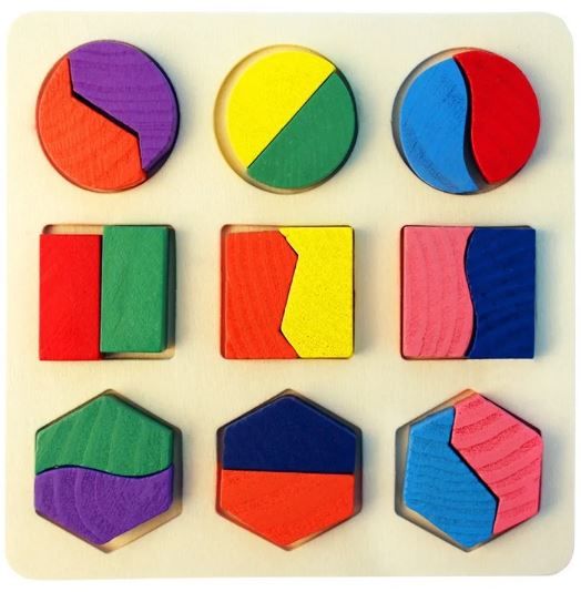 Ahşap Geometrik Şekiller Puzle