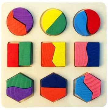 Ahşap Geometrik Şekiller Puzle