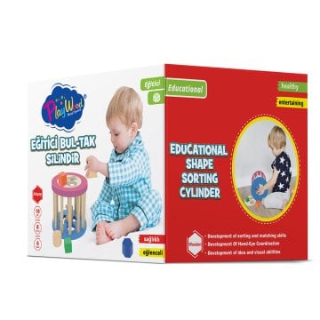Ahşap Eğitici Silindir Bul-Tak