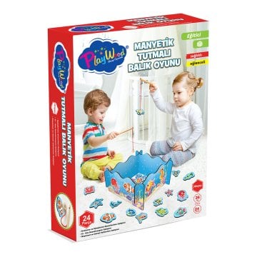 Kutuda Ahşap Tutmalı Balık Oyunu