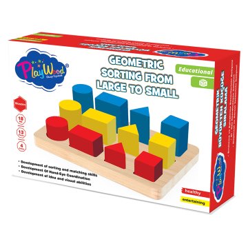 Kutuda Ahşap Geometrik Büyükten Küçüğe Sıralama