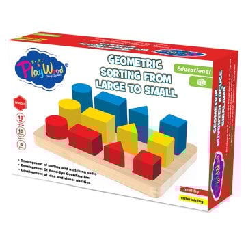 Kutuda Ahşap Geometrik Büyükten Küçüğe Sıralama