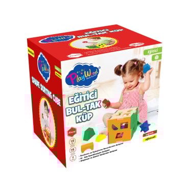 Kutuda Ahşap Eğitici Bul-Tak Küp