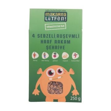 Makarna Lütfen 4 Sebzeli Ve Ruşeymli Harf Rakam Şehriye 250gr